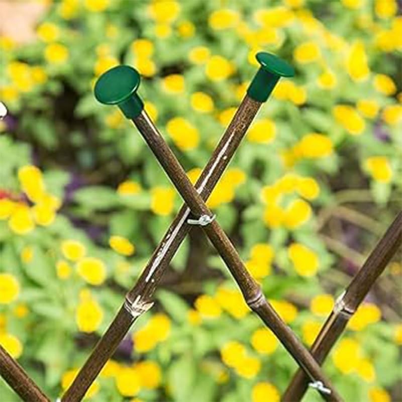 12 Pack Garden Cane Caps – Bamboo Stick Protectors Rattan Toppers – 12