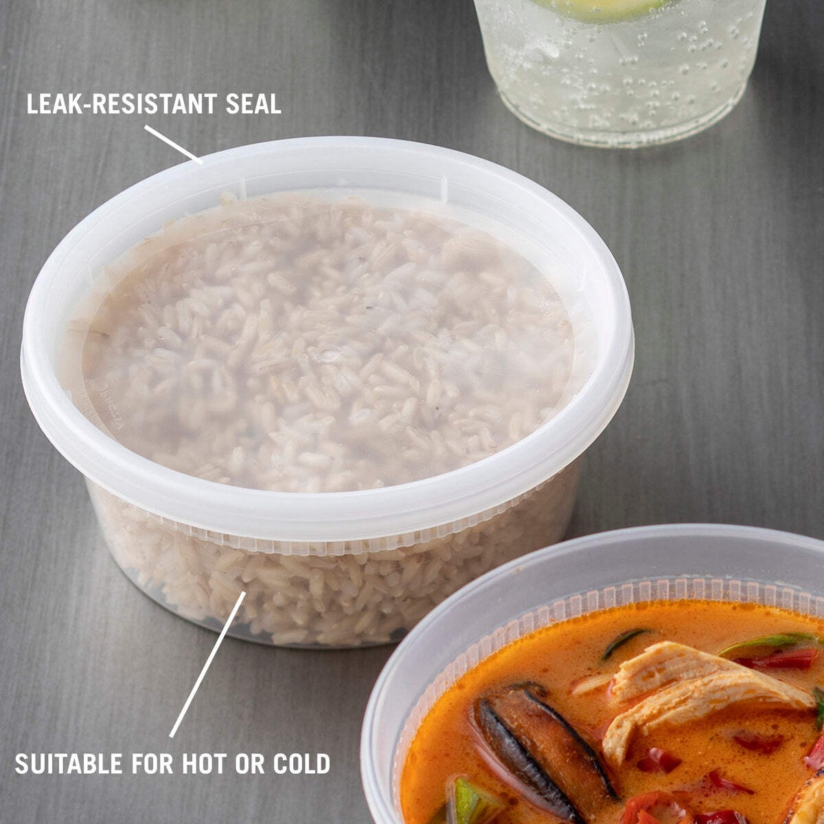 Pactiv Newspring DELItainer 8oz PP Container with LLDPE Lid, Clear (QTY 240), SK