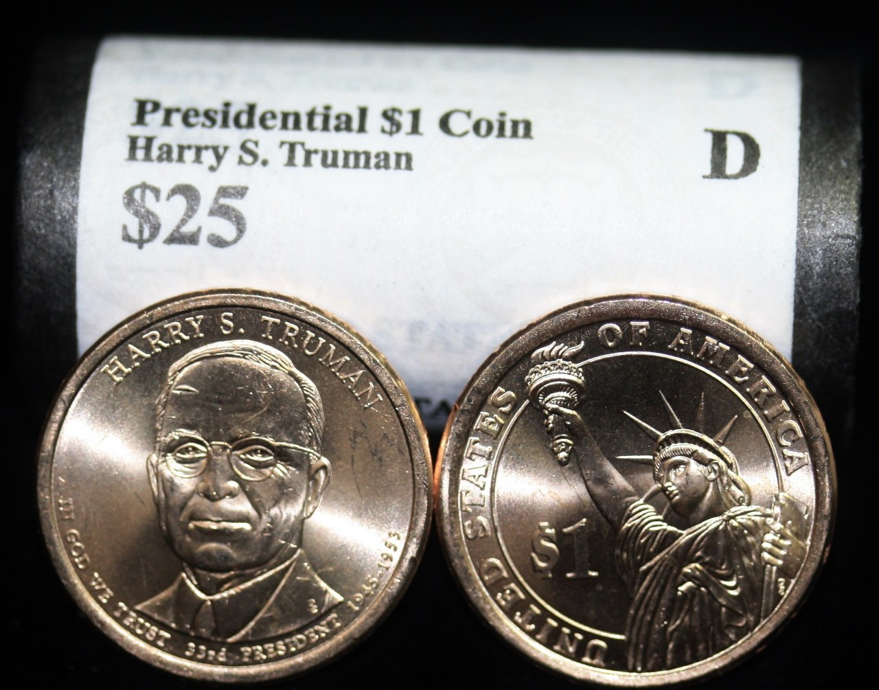 Presidential Dollar: HARRY S. TRUMAN (32th President) “D” MINT ROLL