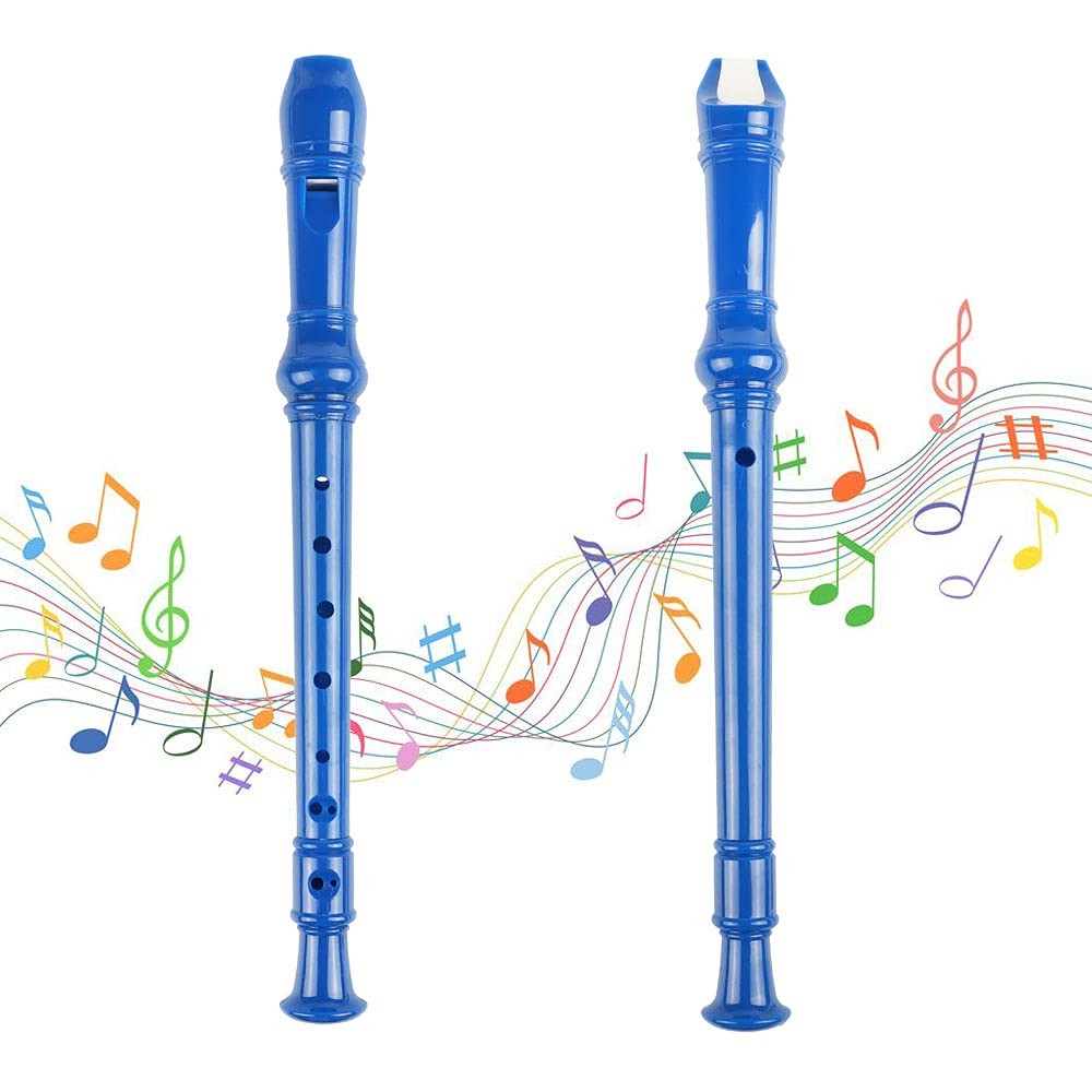 Mr.Power Soprano Recorder German Style C Plastic, 3-piece detachable, Blue