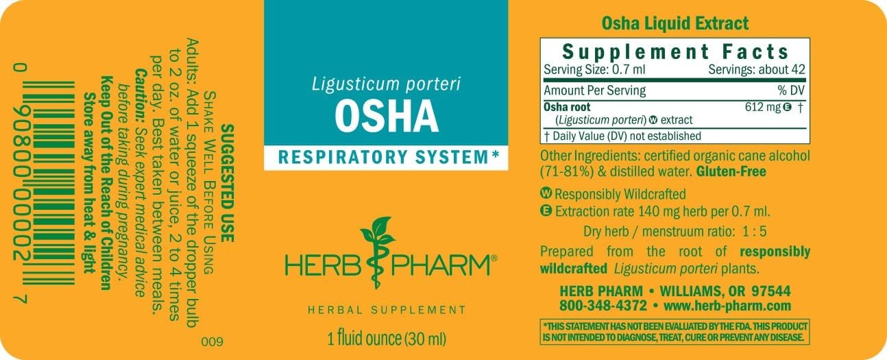 Herb Pharm Osha Root Liquid Extract for Respiratory 1 Fl Oz (Pack of 1)