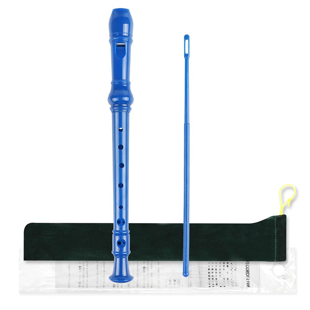 Mr.Power Soprano Recorder German Style C Plastic, 3-piece detachable, Blue
