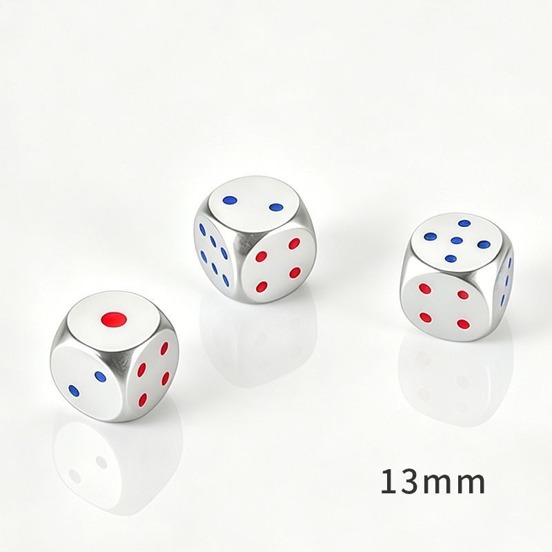 New 16MM Aluminum Alloy Dice Metal Game Die Rounded Corner Gaming Accessory 3pc