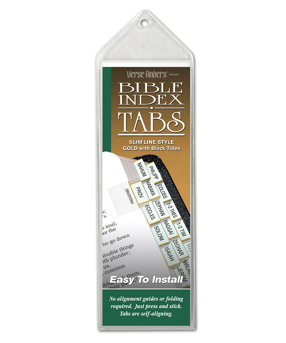 GOLD Bible Index Tabs Book Divider Labels – SLIM Style – Made in the USA