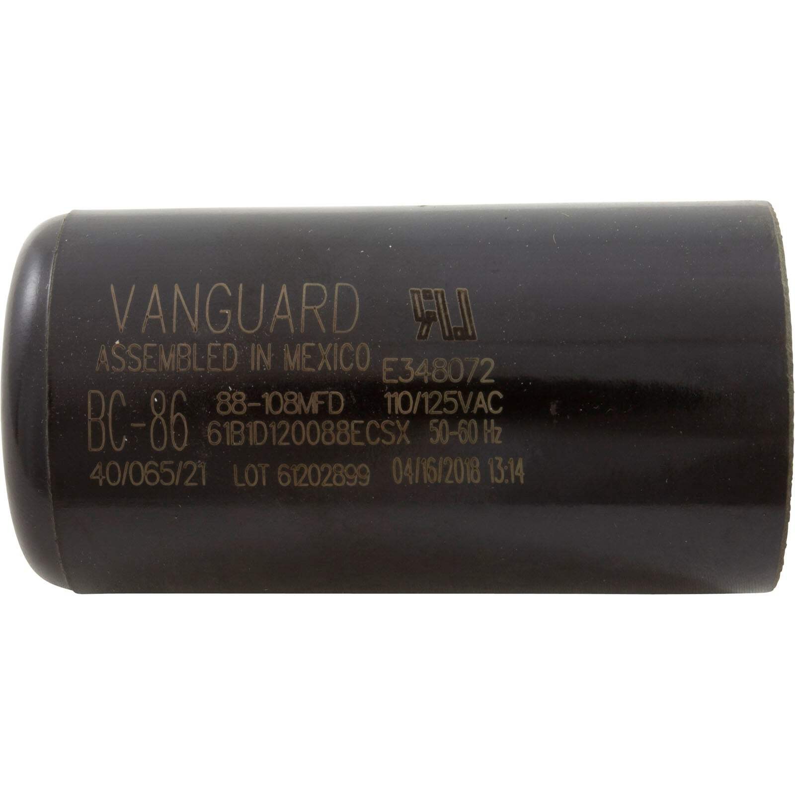 Start Capacitor, 88-108 MFD, 115v, 1-7/16″ x 2-3/4″ : BC-86