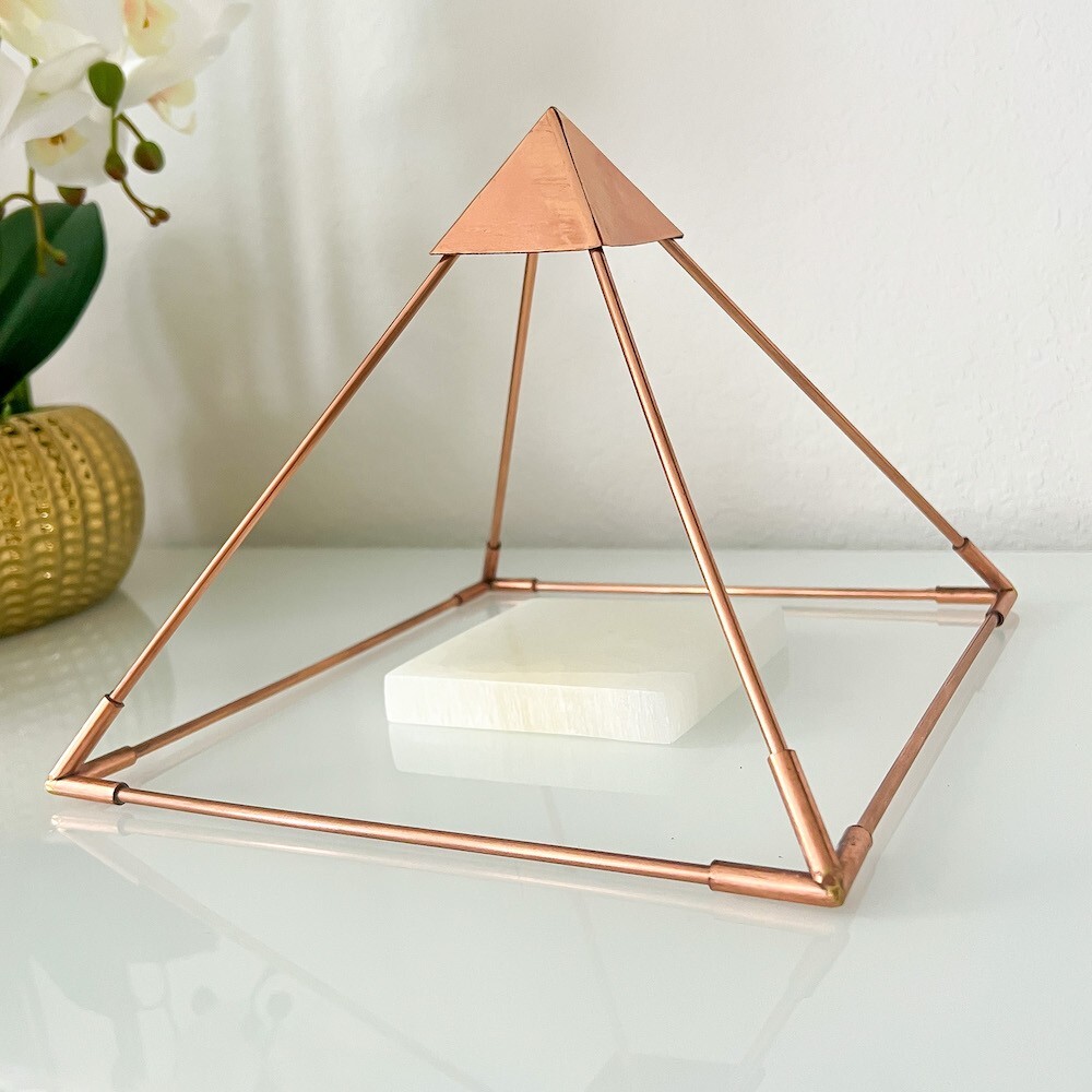 9 in. 100% Solid Copper Pyramid Giza Shaped for Meditation Reiki Chakra Balance