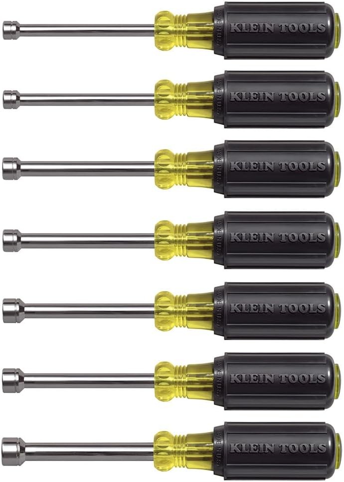 Klein Tools 65160 Tool Set, Made in USA, Metric Nut Driver Set Sizes 5, 5.5, 6