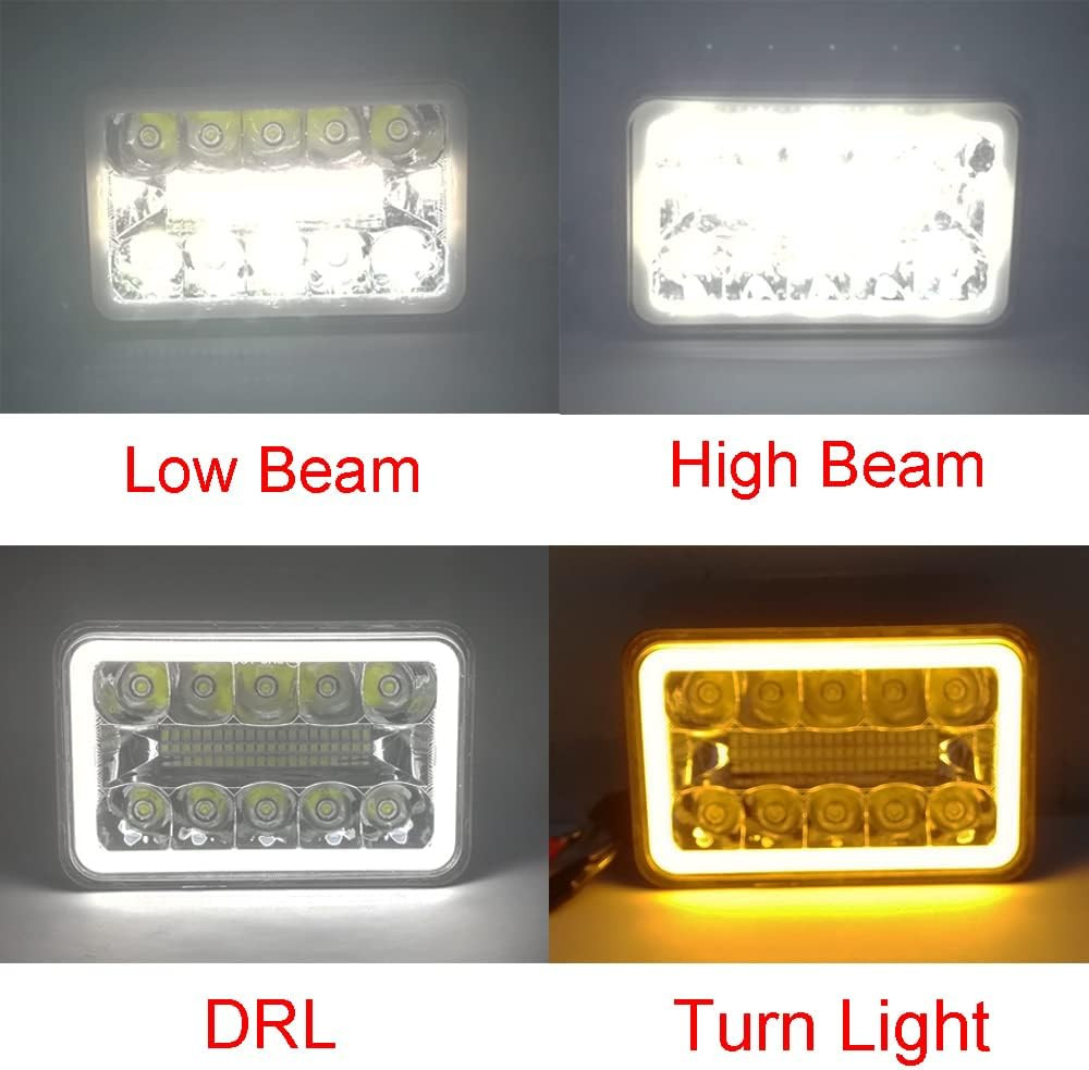 LED Halo Headlights DRL for Chevy Suburban C10 C20 K10 K30 K5 Blazer 1981-1987