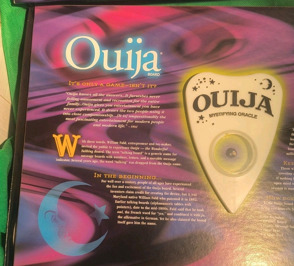 Ouija Board Glow in the Dark Vintage Parker Brothers 1998 USA Mystifying Oracle
