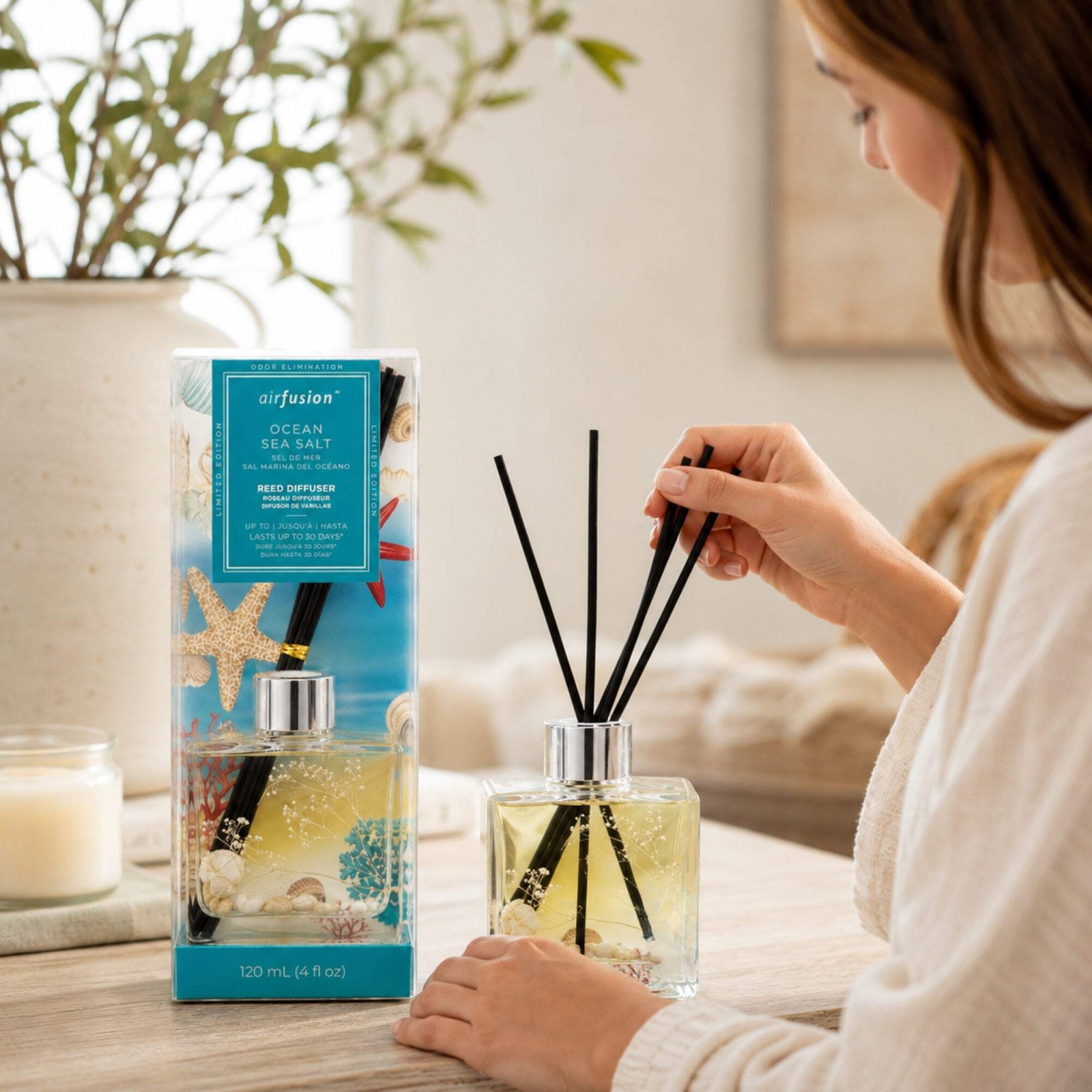 4oz Ocean Sea Salt Reed Diffuser Home Fragrance Oil Reeds