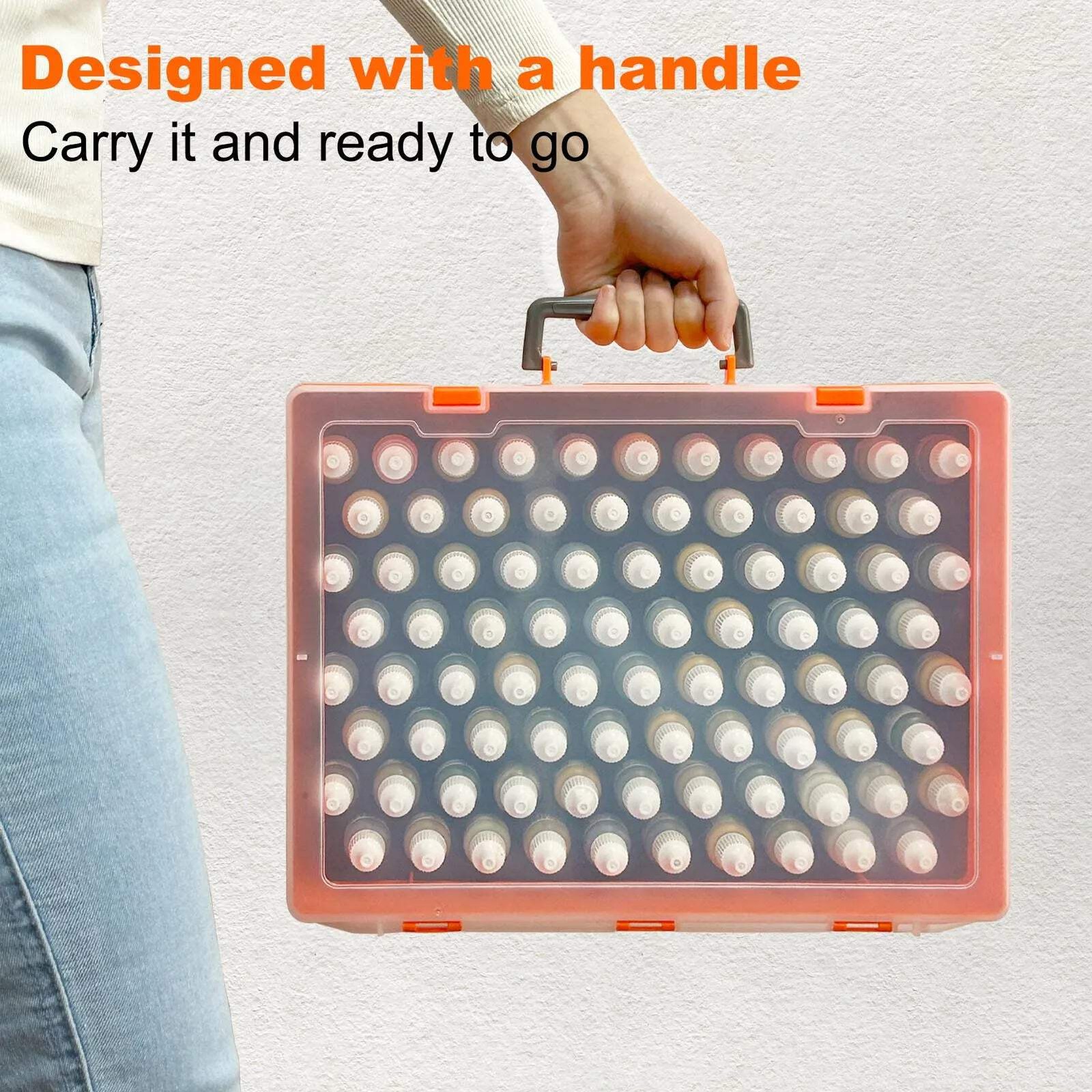 1pc Model Paint Organizer Pigment Bottle Storage Suitcase Portable Holds 88pcs B
