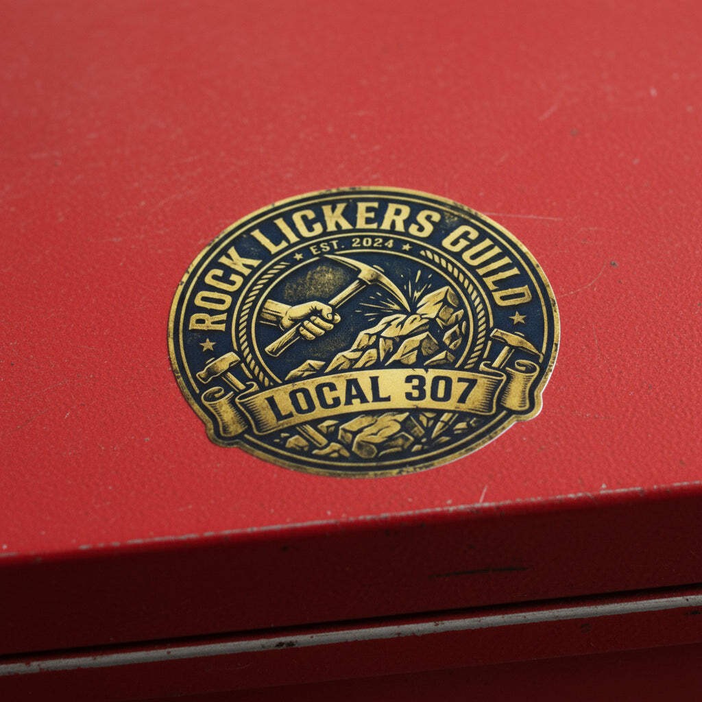 “Rock Lickers Guild… Local 307” 3 inch Rockhound Sticker