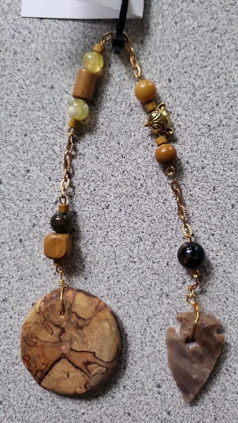 MAPLE Wood Dowsing ARROW Pendulum 2nd Chakra Sacral, 5th Throat FOX Spirit gems