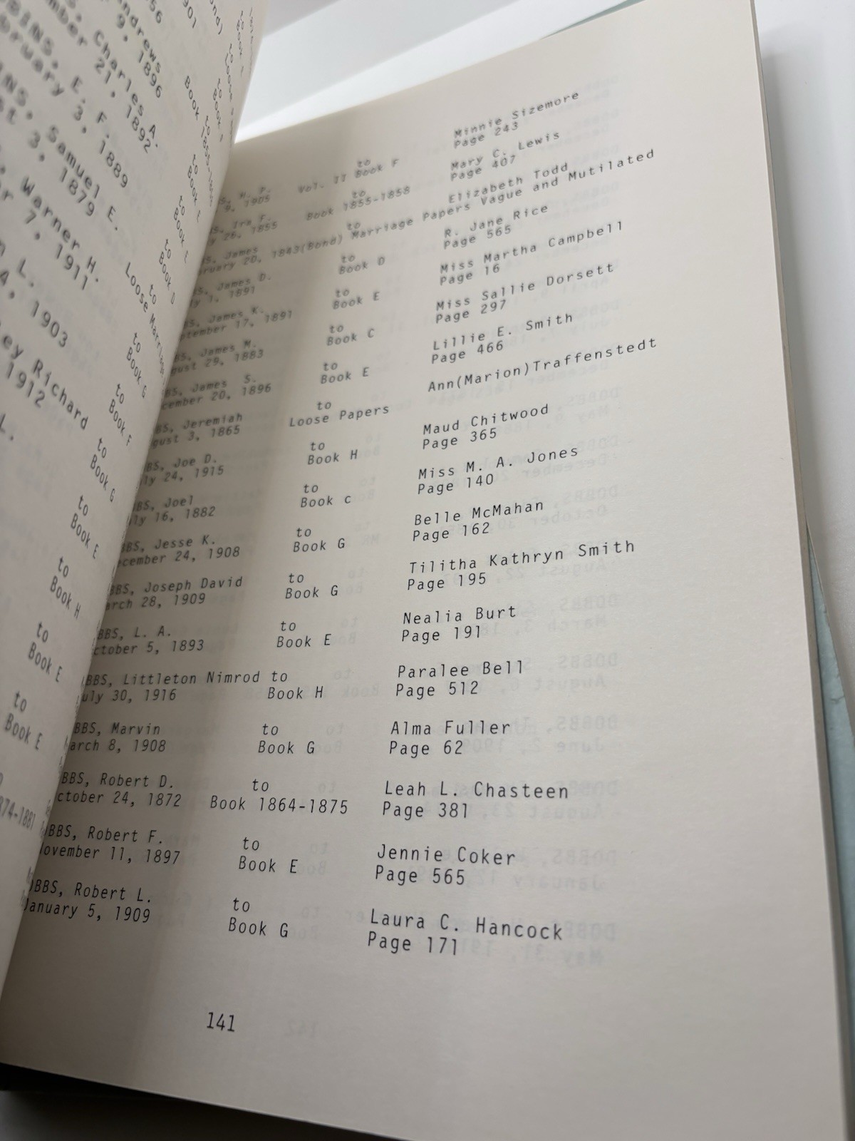 Index To Marriages 1836-1916 DeKalb County Alabama Vol 1-3 A-Z