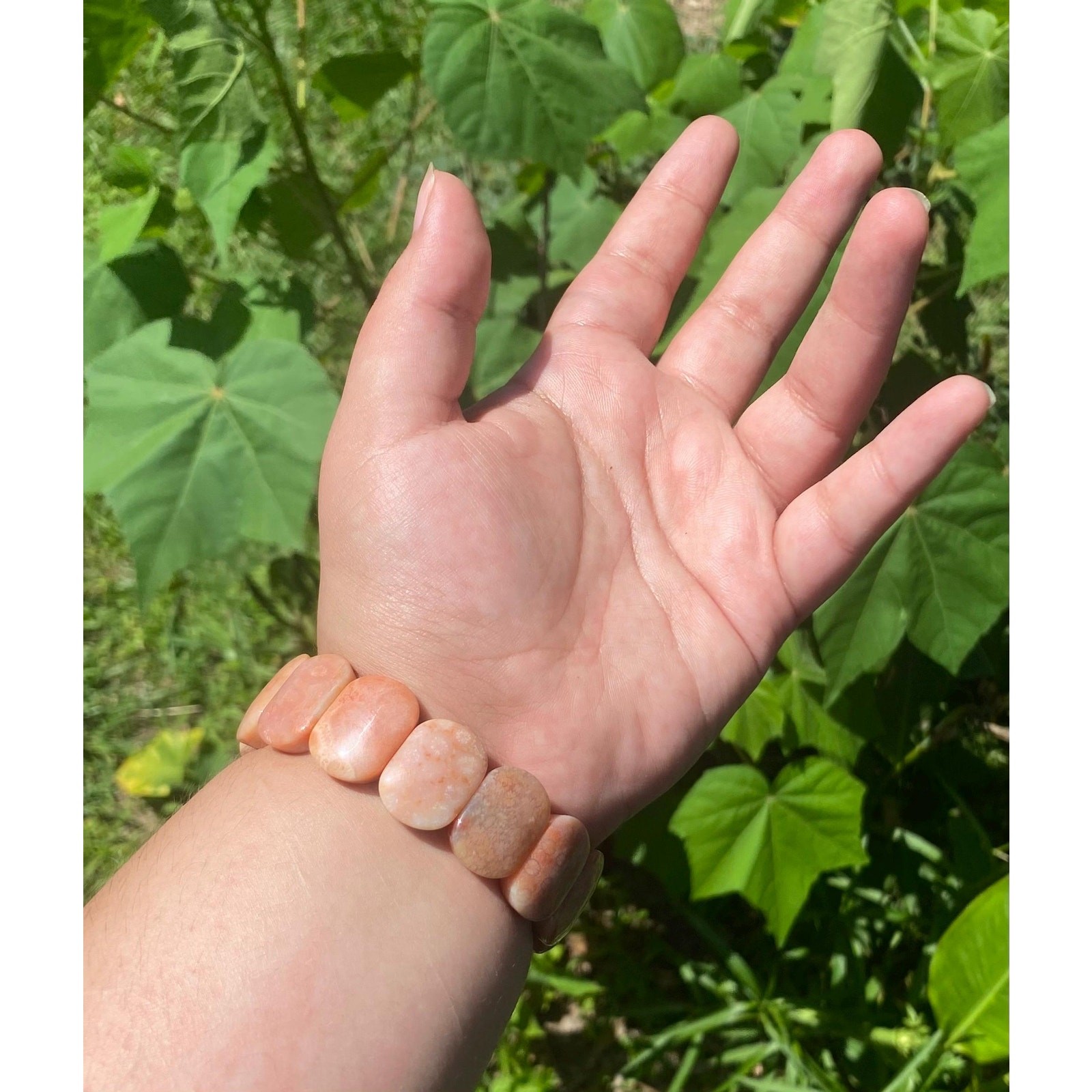 Coral Jade / Fossilized Coral Bead Bracelet, Stretch Bangle, Unique Bracelets
