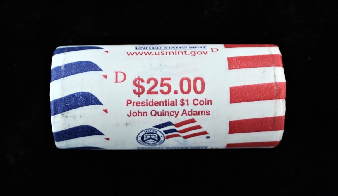Presidential Dollar: JOHN QUINCY ADAMS (6th President) “D” MINT ROLL