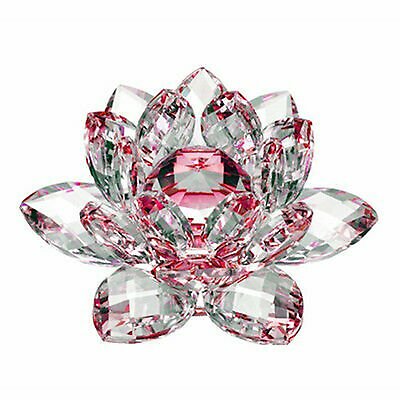 4 inch Red Hue Reflection Crystal Lotus with Gift Box