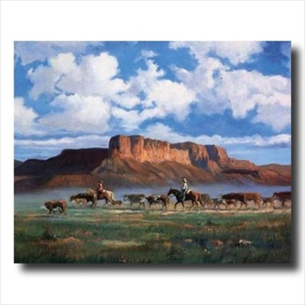 Western Landscape Art Print Unlimited Potential LLC Cowboys Horses Cattle