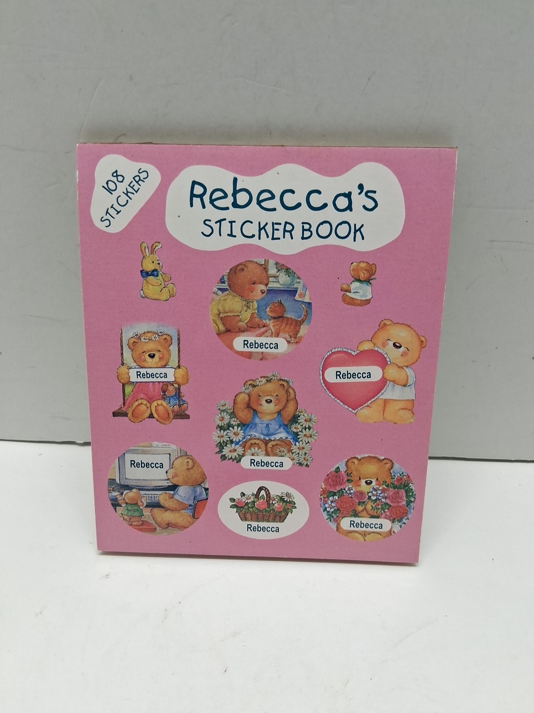 Book of Personalized Name Stickers REBECCA Teddy Bears Sticker Book 108ct.