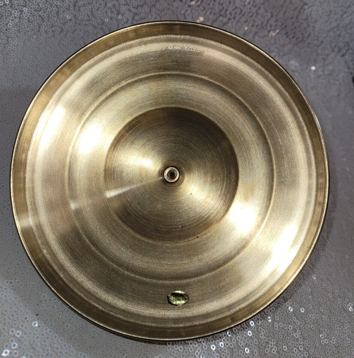 Brass colored, Stainless Steel Bread Plate or Tray Cover RememberanceWare Church