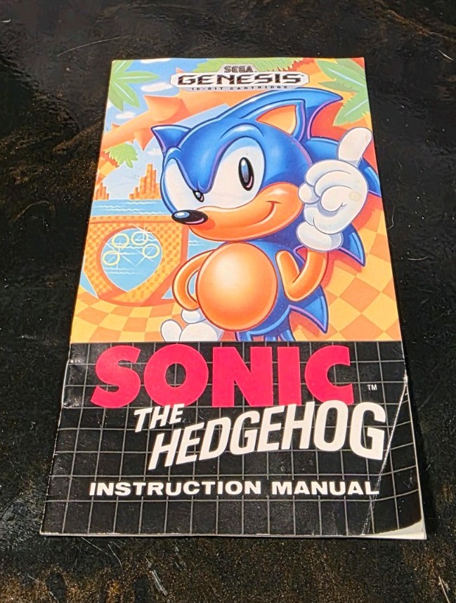 Sonic the Hedgehog 1 Sega Genesis Instruction Manual Booklet ONLY