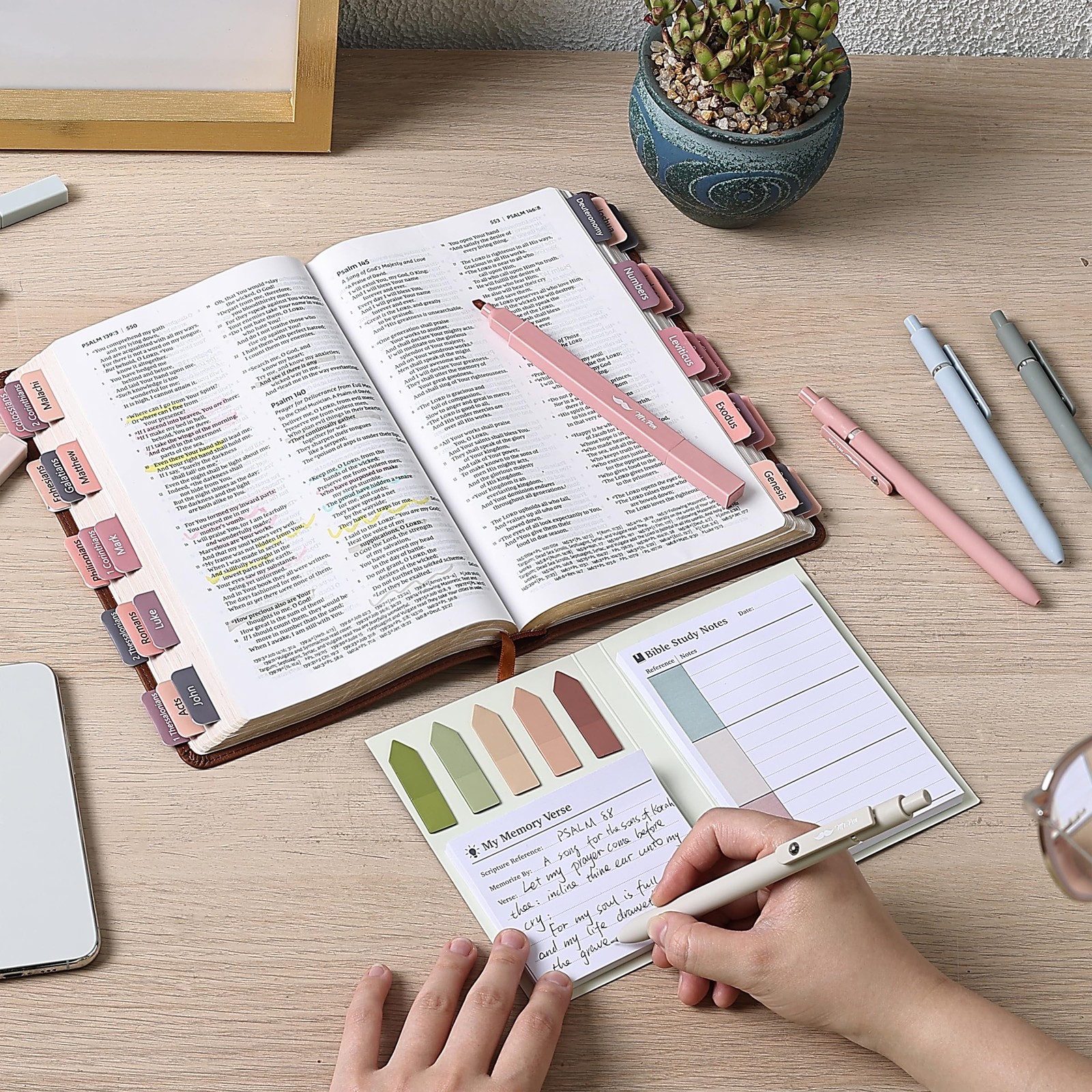 Mr. Pen- Holy Bible Study Sticky 3×3 inches or 3×5 inches, Vintage Colors