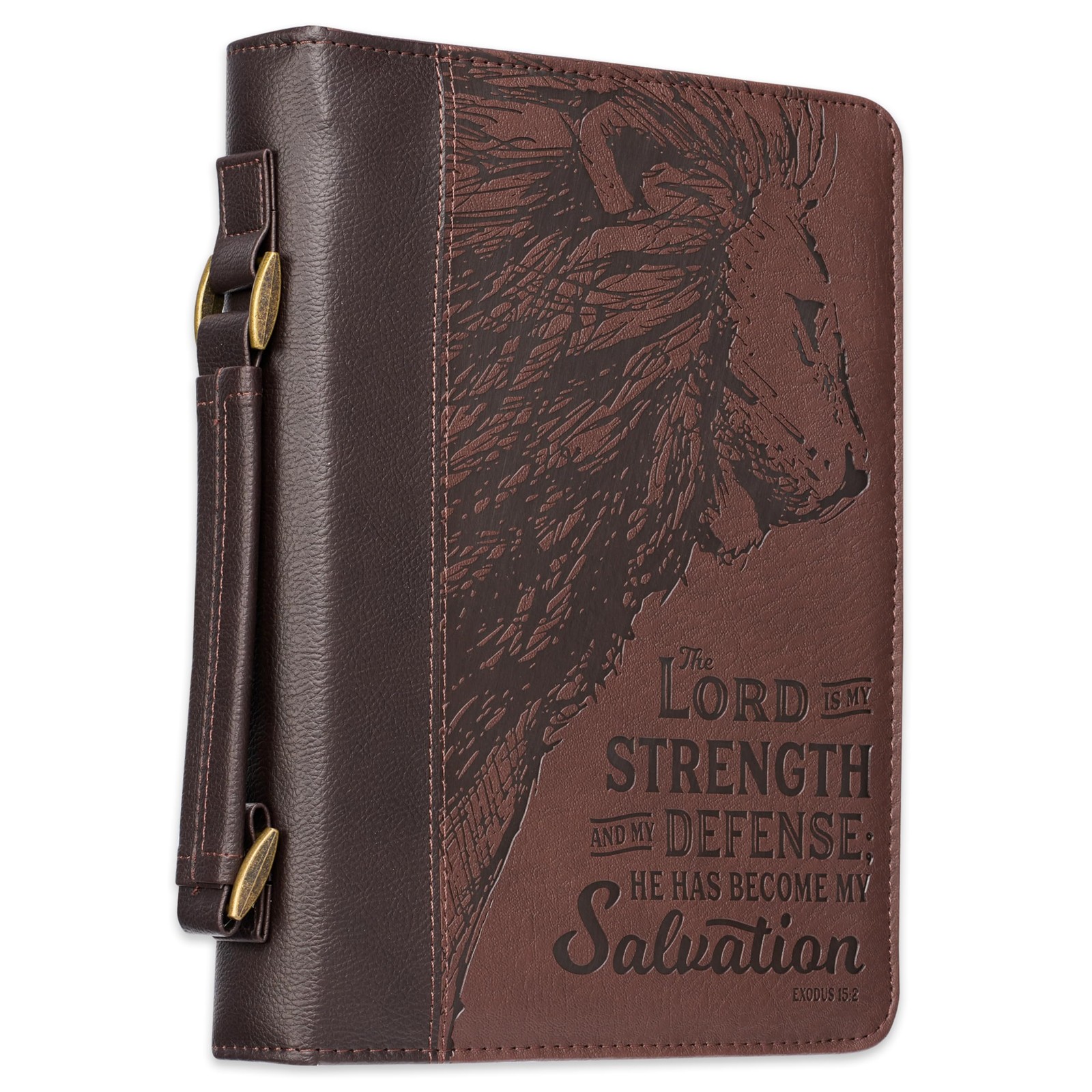 Christian Art Gifts Men’s Classic Bible Cover The Lord is My Large, Brown