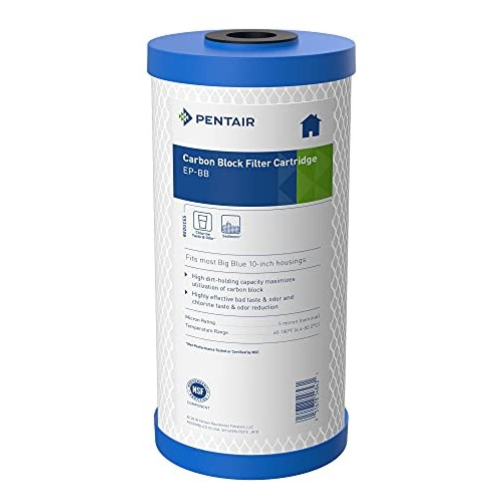Pentair Pentek EP-BB Big Blue Carbon Water Filter, 10-Inch, Crack on top – see i