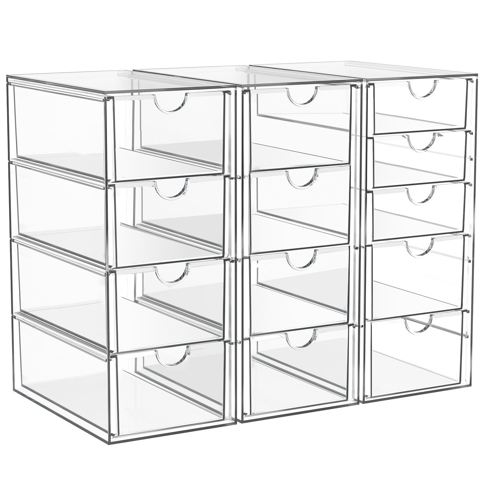 ARSTPEOE Acrylic Makeup Organizer with 13 Drawers, Bathroom 13 Clear