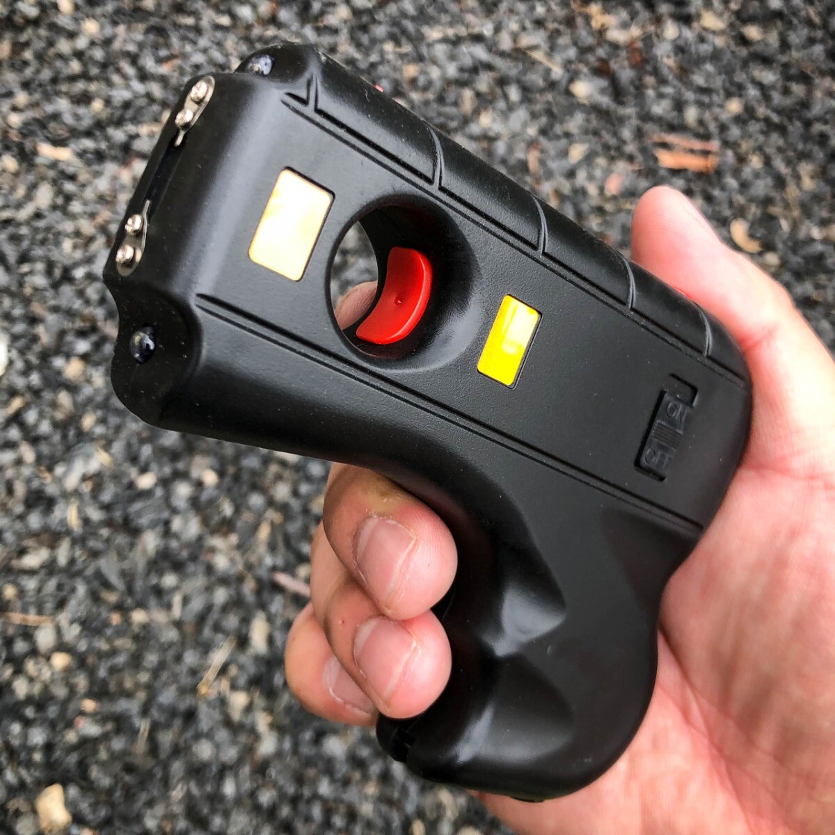 Defender Stun Gun Tactical High Powered LED Light W/ Safety Switch and Case Blac