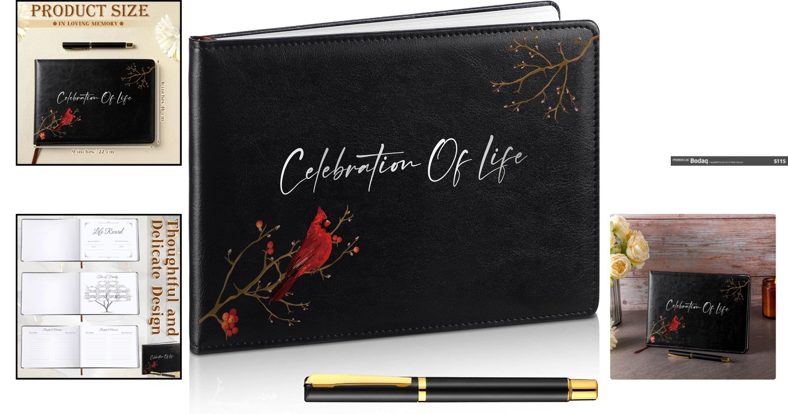 Loving Memory Guest Book – Beautiful 144 Pages for Funerals with Rollerball Pen