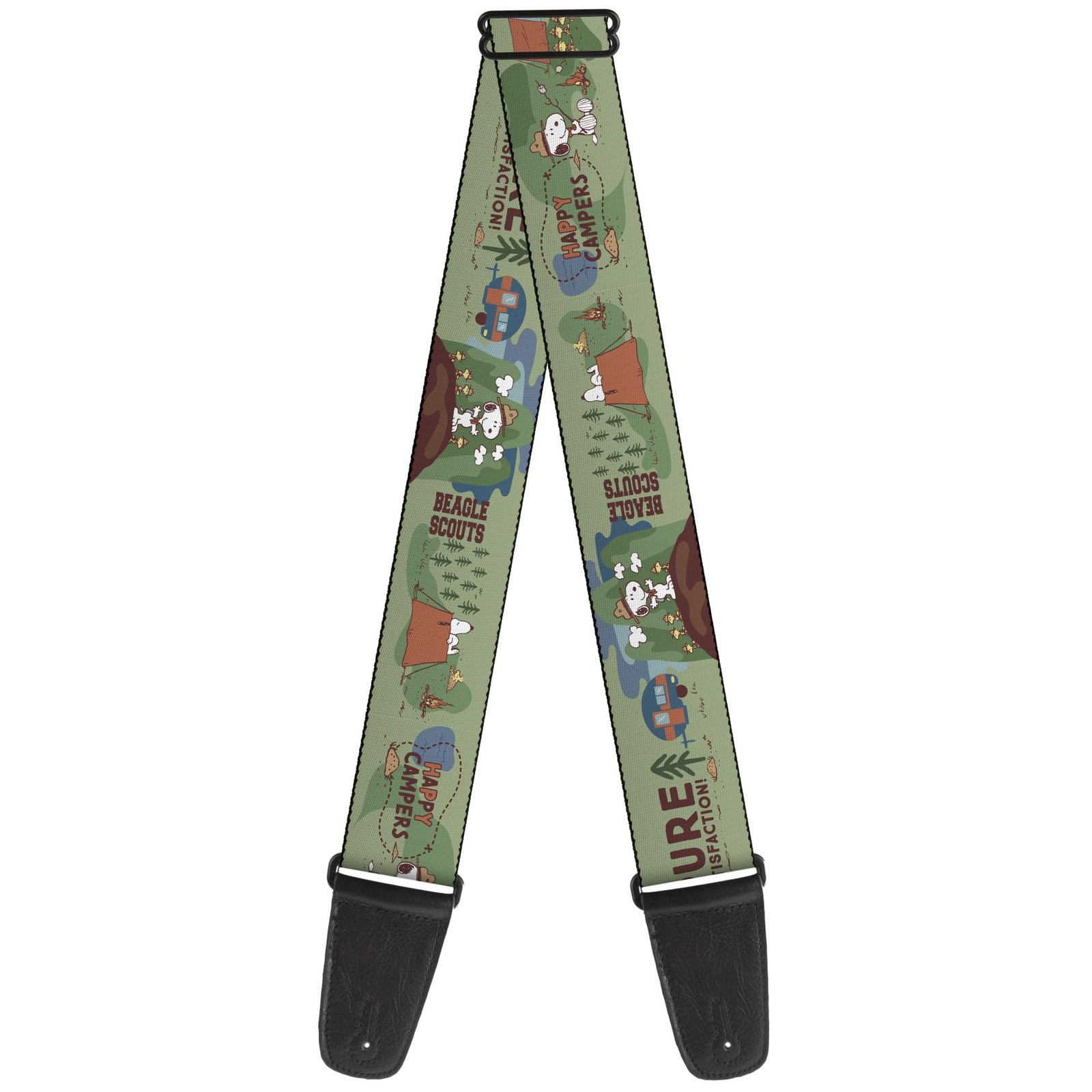Guitar Strap – Peanuts Happy Camper Beagle Scouts Scenes ACC NEW