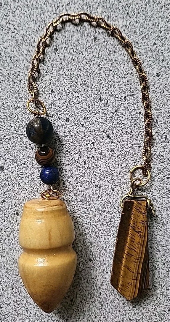MAPLE Wood Pendulum Sacral Throat Chakras: Energy Healing Dowsing : Lapis Lazuli