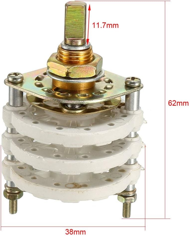 uxcell 3P4T 3 Pole 4 Position 3 Deck Band Channel Rotary Switch Selector with Kn