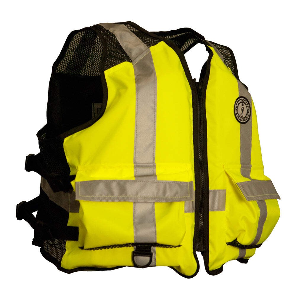 Mustang High Visibility Industrial Mesh Vest – Fluorescent Yellow/Green/Black –