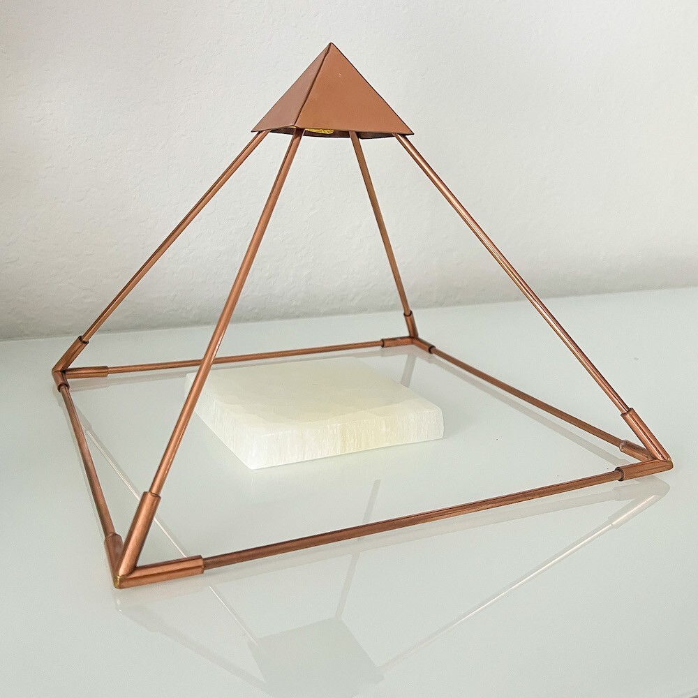 9 in. 100% Solid Copper Pyramid Giza Shaped for Meditation Reiki Chakra Balance