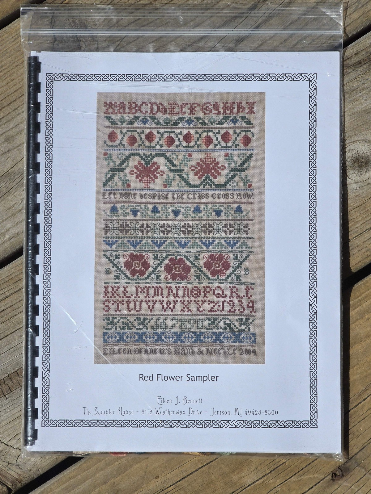 The Sampler House – Red Flower Sampler – Cross Stitch Kit