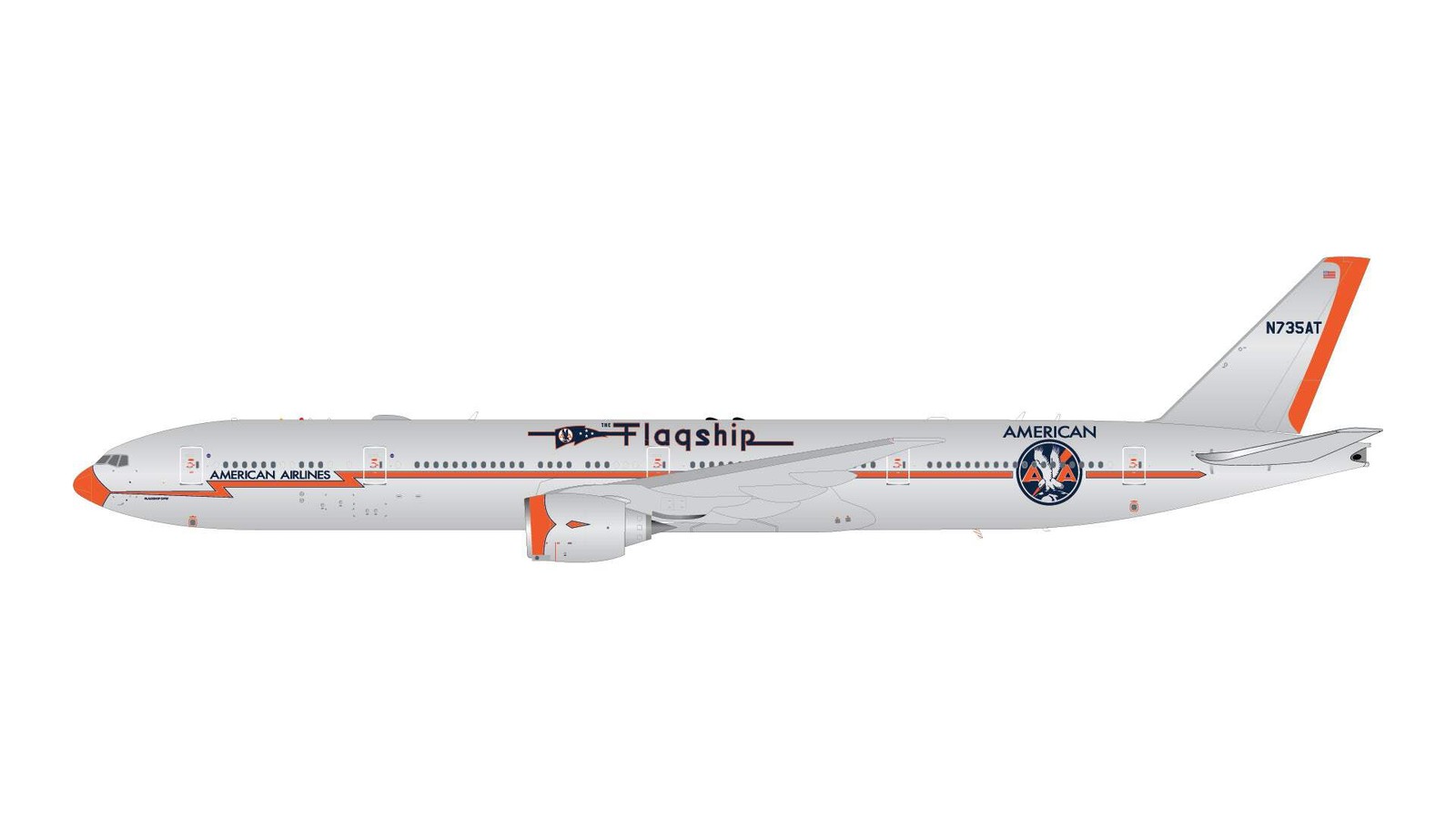 Pre-Order American Airlines “Flagship DFW” 777-300ER N735AT Gemini Jets 1:200