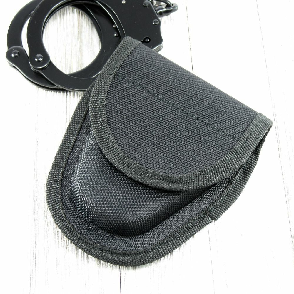 NEW Handcuff Case Standard Size Black Hard Box Nylon Hook/Loop Hand Cuff Sheath