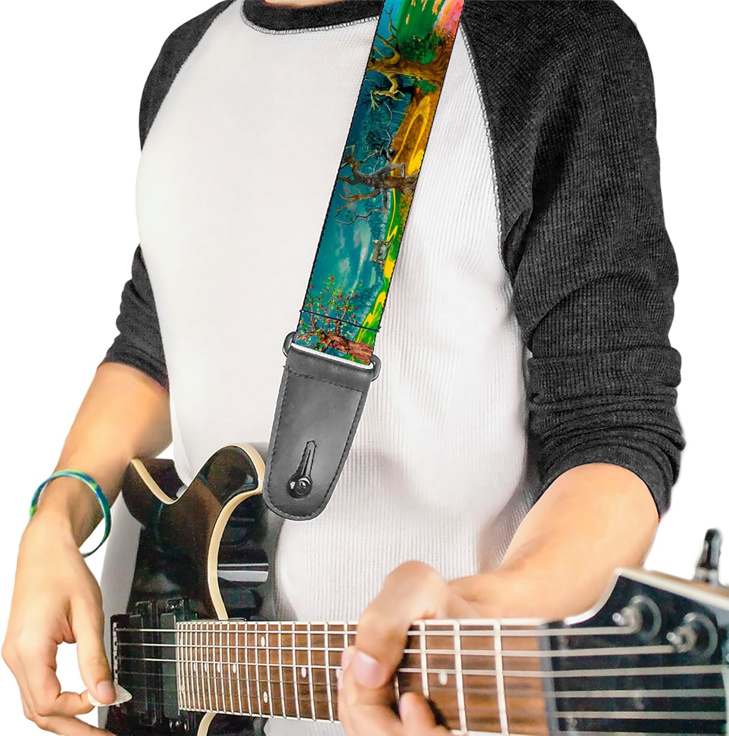 Guitar Strap – The Wizard Of Oz Yellow Brick Road Scenes ACC NEW
