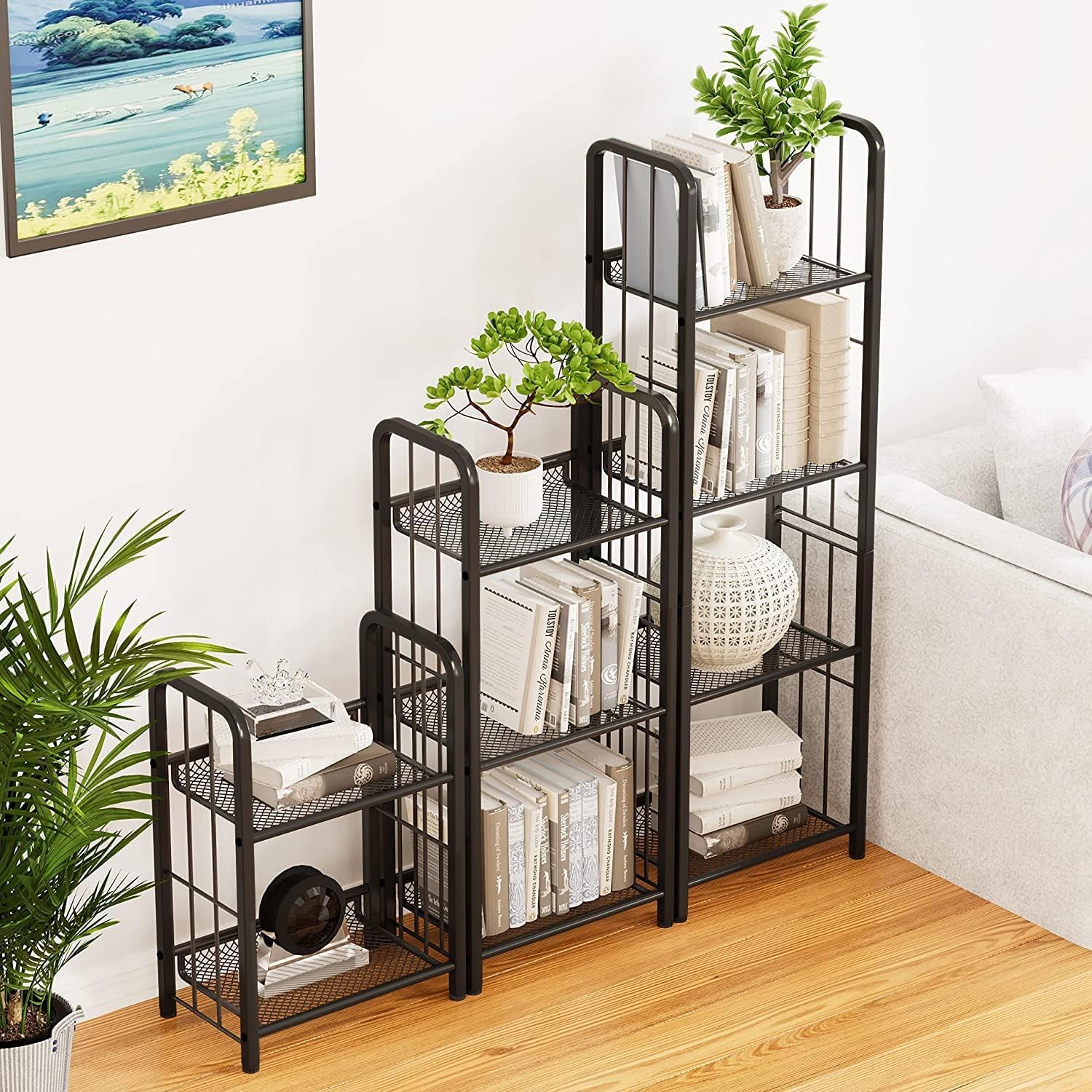 Bookshelf Storage Shelf Bookcase Freestanding Storage Stand for Living Room,…