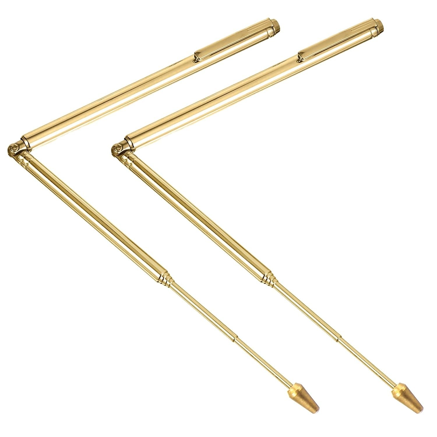 Compact 2Pcs Brass Dowsing Rods for Paranormal Investigation & Energy Sensing