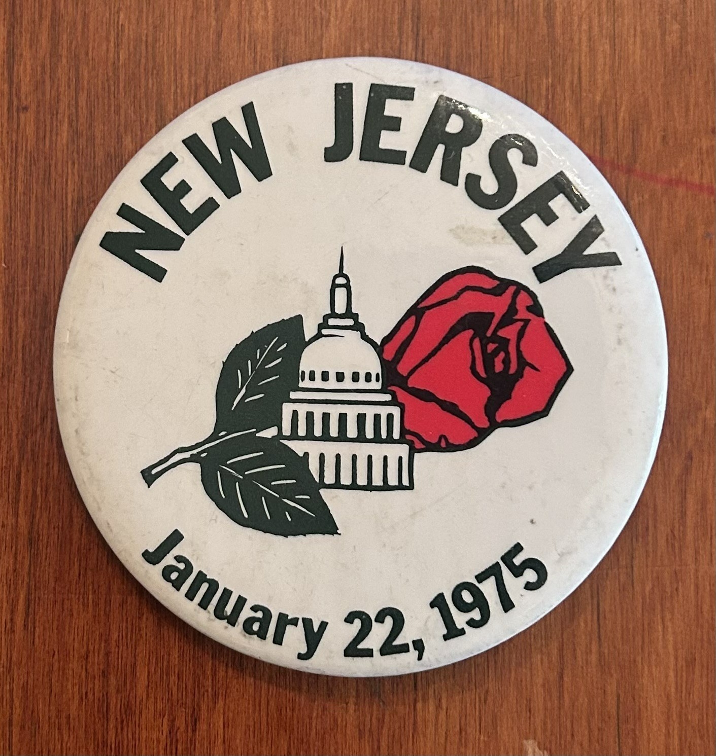 Vintage 1975 RIGHT TO LIFE NEW JERSEY CHAPTER ~ 2ND YEAR MARCH on DC PIN BUTTON