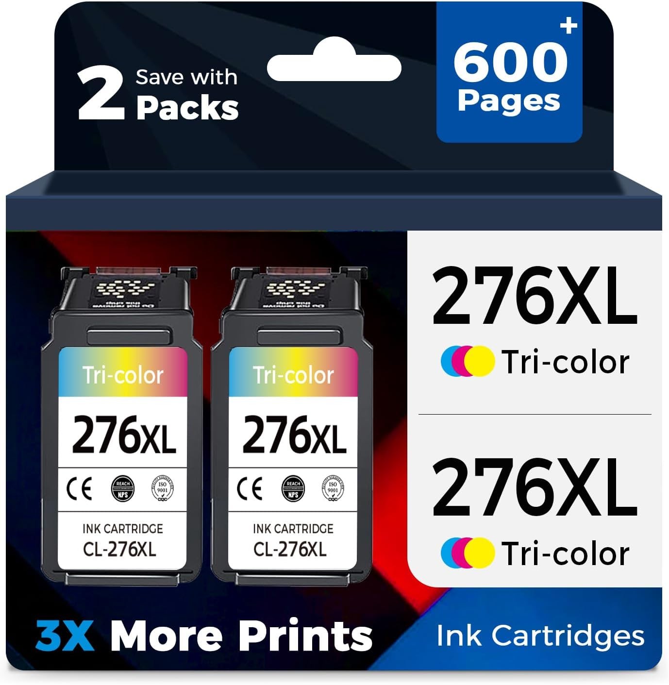 Relcolor Compatible Ink Cartridge Replacement for Canon 276XL 276 XL 276 CL-276