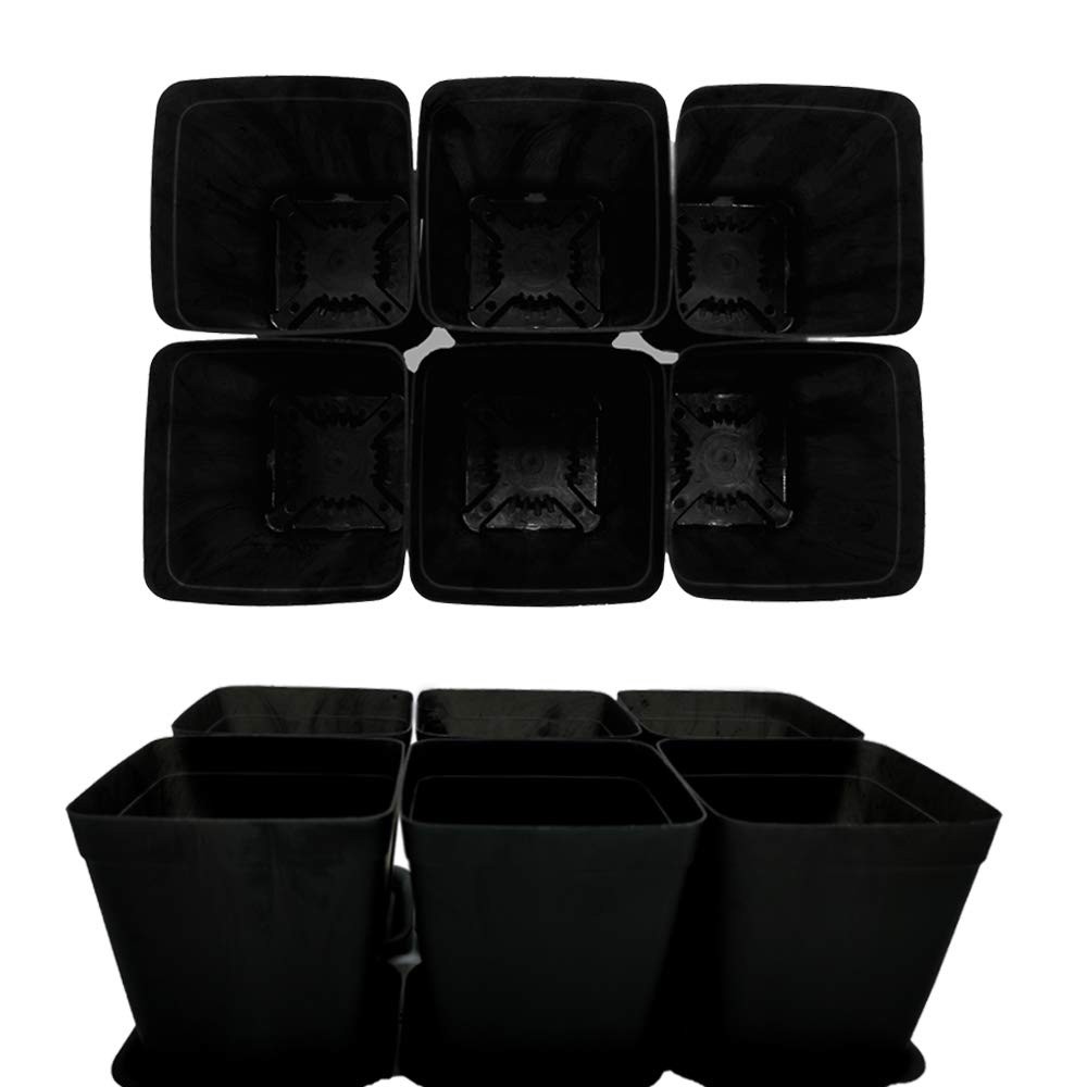 OJYUDD 24 Pack 3 Inch Black Nursery Pot Flower Pots 24 Black,
