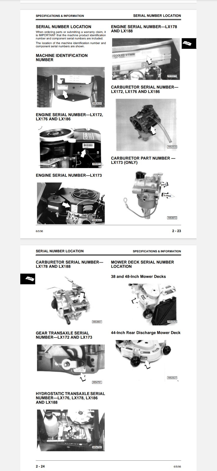 JOHN DEERE LX172 LX173 LX176LX178 LX186 Service Technical PDF Manual 660PG