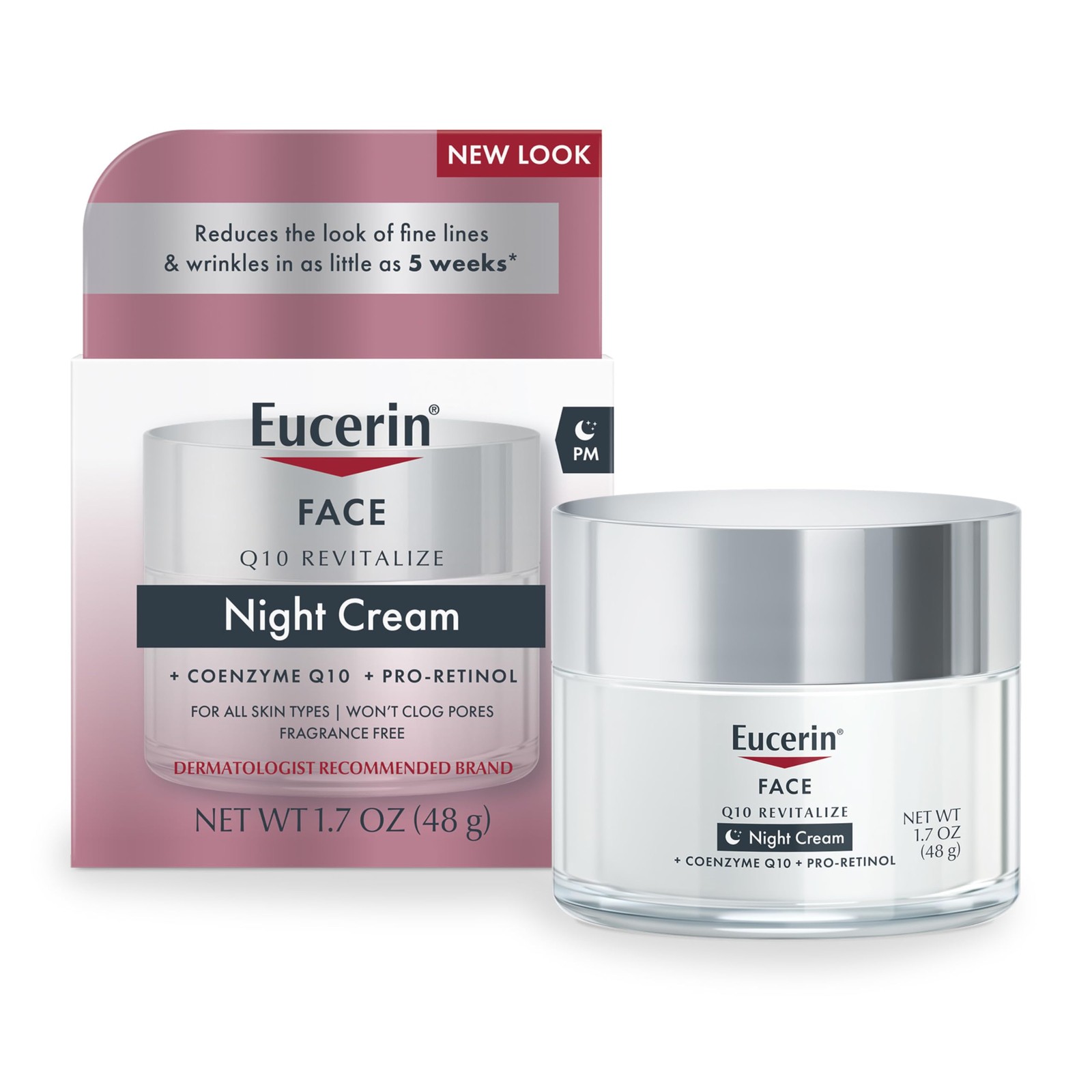 Eucerin Q10 Anti-Wrinkle Night Cream + 1.7 Fl Oz (Pack of 1), White
