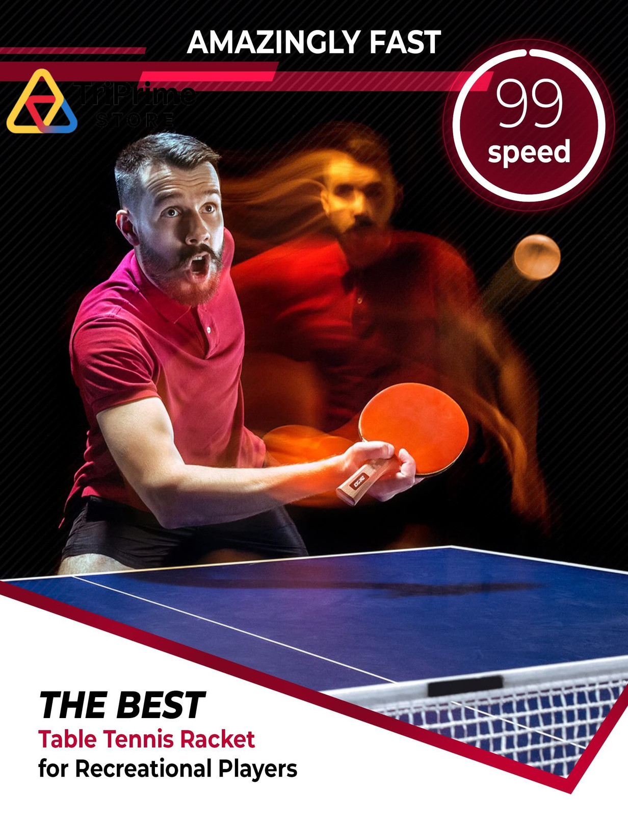 Idoraz Professional Ping Pong Paddle – Best Table One Size, Single