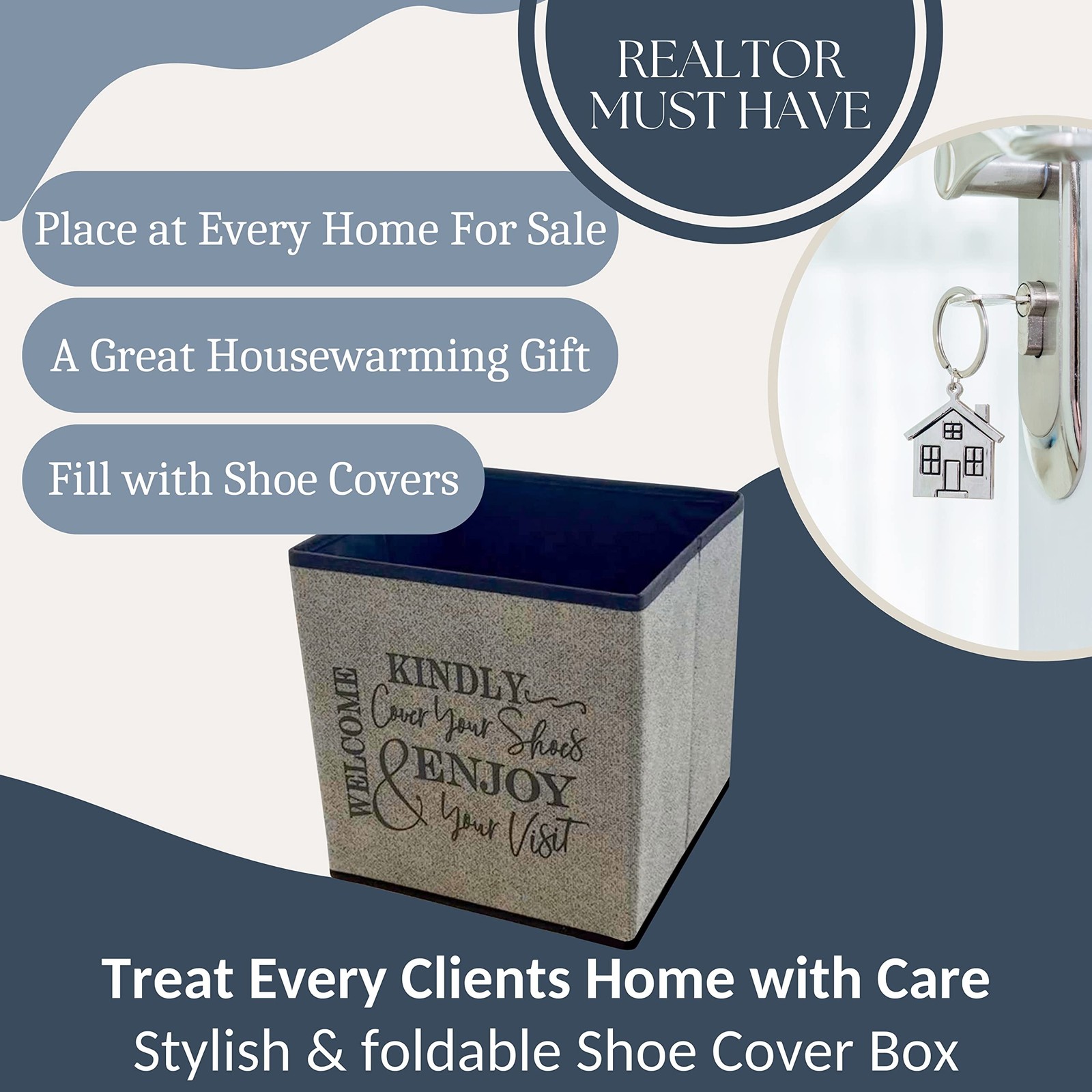 Life Charge Shoe Covers Box – Real Estate Agent Supplies Asking Guests to Ple…