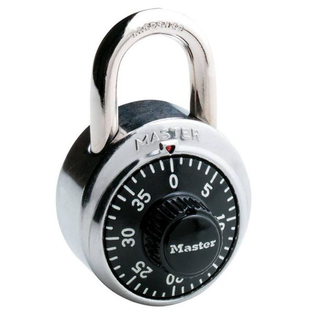 Master Lock 1-7/8″ Black Dial Combination Padlock: Silver, Pin-Tumbler, Locker L